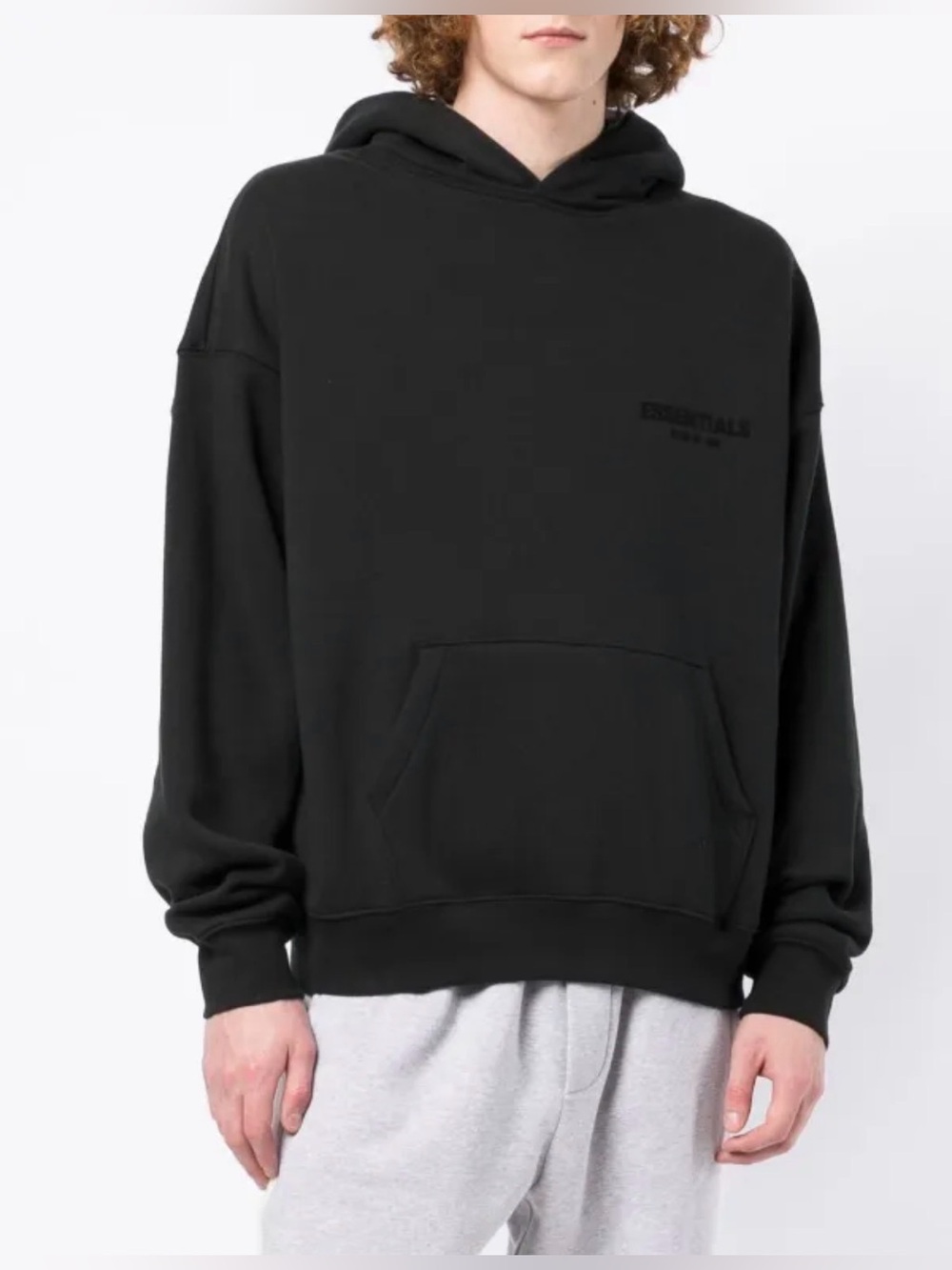 ESSENTIALS Men’s Black Pullover Hoodie